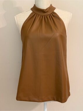 Jade Melody Tam Faux Leather Sleeveless Top XS